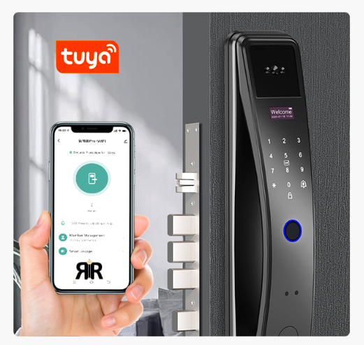 Yala Inteligenta K36 RIR® Wireless – Recunoastere Faciala 3D & Tuya Smart App, Interfon Video, amprenta, cod PIN, card si cheie mecanica