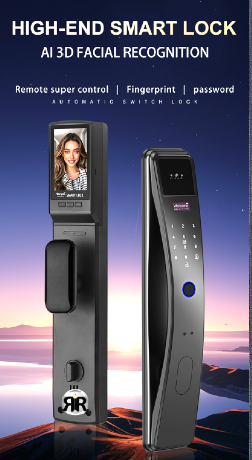 Yala Inteligenta K36 RIR® Wireless – Recunoastere Faciala 3D & Tuya Smart App, Interfon Video, amprenta, cod PIN, card si cheie mecanica