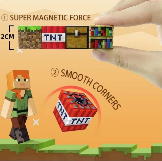 Set inteligent de constructie cu blocuri magnetice «RIR», Intra in lumea virtuala, 64 piese