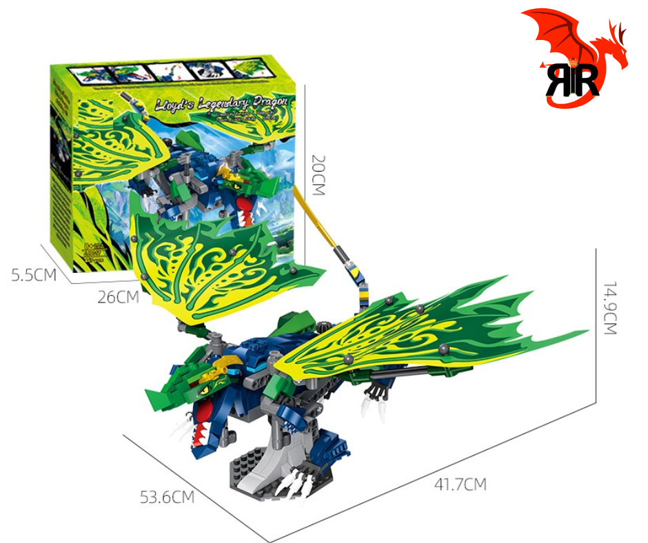 Set blocuri de constructie RIR®, Dragonul Legendar Lloyd, 447 piese