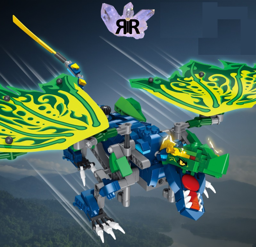 Set blocuri de constructie RIR®, Dragonul Legendar Lloyd, 447 piese