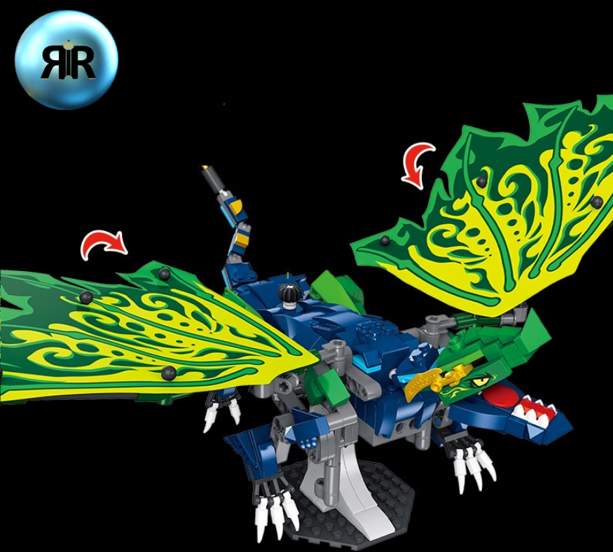 Set blocuri de constructie RIR®, Dragonul Legendar Lloyd, 447 piese