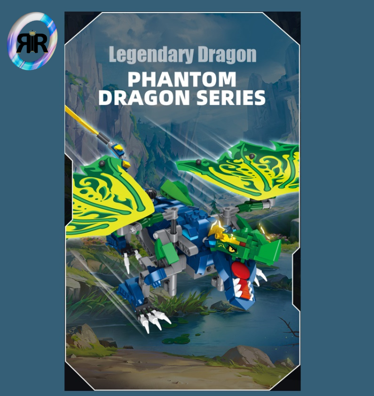 Set blocuri de constructie RIR®, Dragonul Legendar Lloyd, 447 piese
