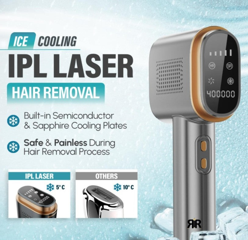 Epilator IPL Profesional 3 in 1 RIR® – Epilare Definitiva, Intinerirea Pielii si Tratarea Acneei, Gri Antracit