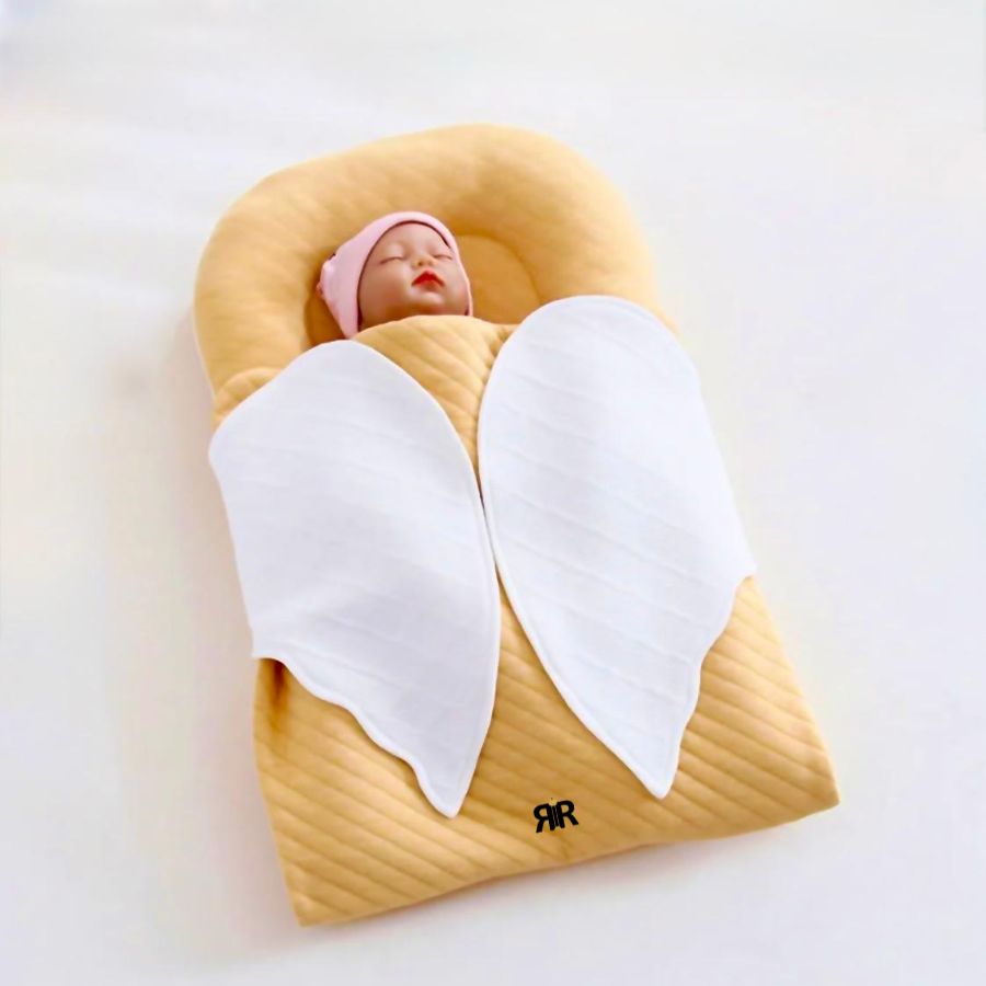 Sac de dormit multifunctional pentru bebelusi, Ingeras RIR@ – 100% bumbac organic, fete si baieti, galben