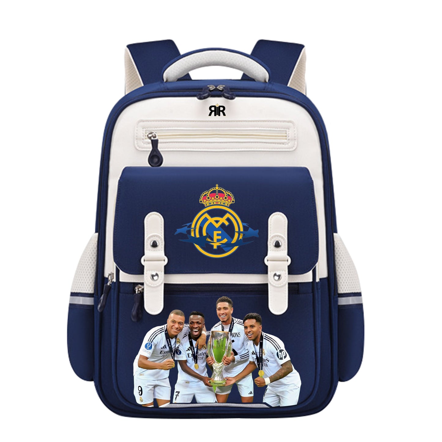 Ghiozdan școală cu REAL MADRID - Ergonomic, Impermeabil