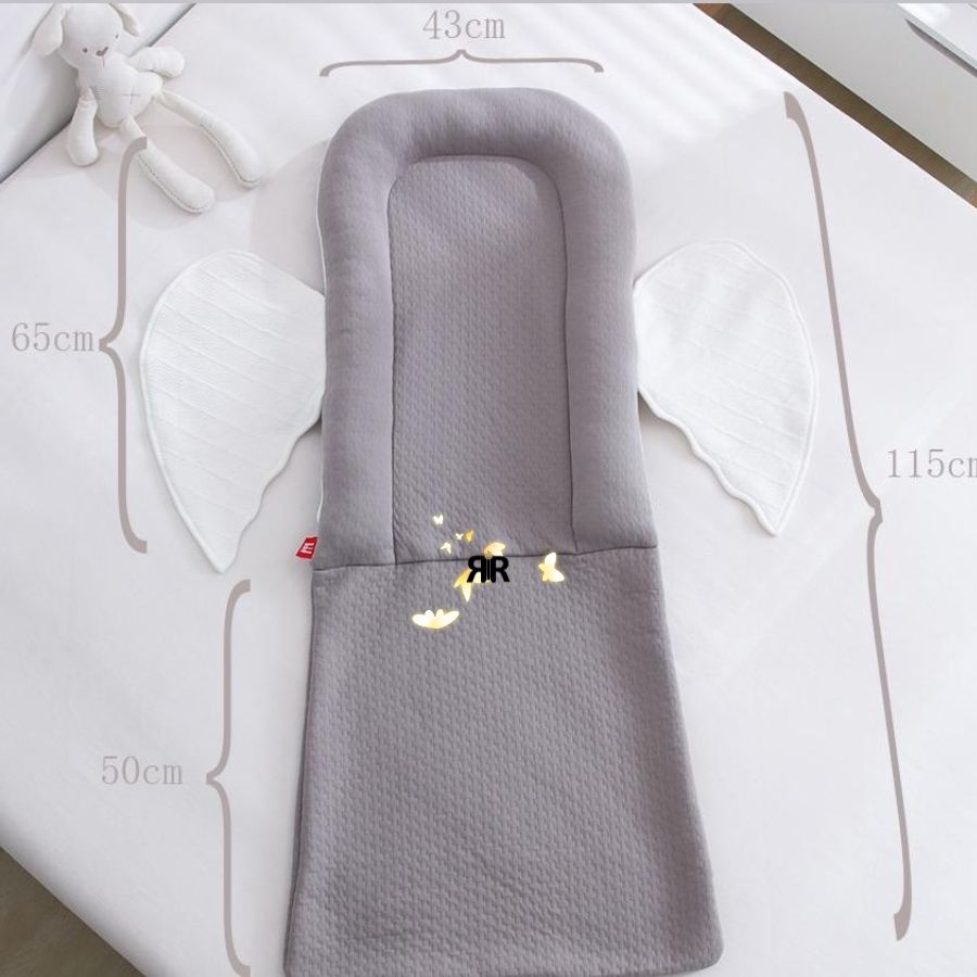 Sac de dormit multifunctional pentru bebelusi, Ingeras RIR@ – 100% bumbac organic, fete si baieti, gri cu litere