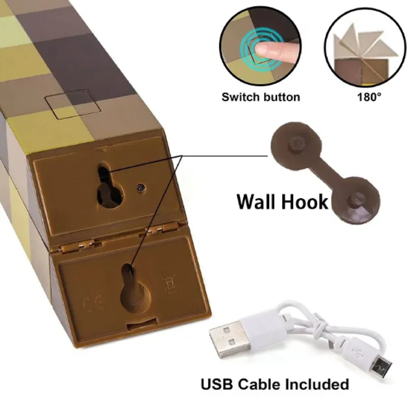 Lampa de veghe Faclia din Lumea Virtuala RIR®, cu lumina led si cablu încărcare USB