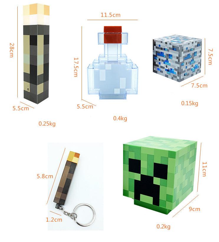 Lampa de veghe Creeper din Lumea Virtuala RIR®, cu lumina led si cablu incarcare USB