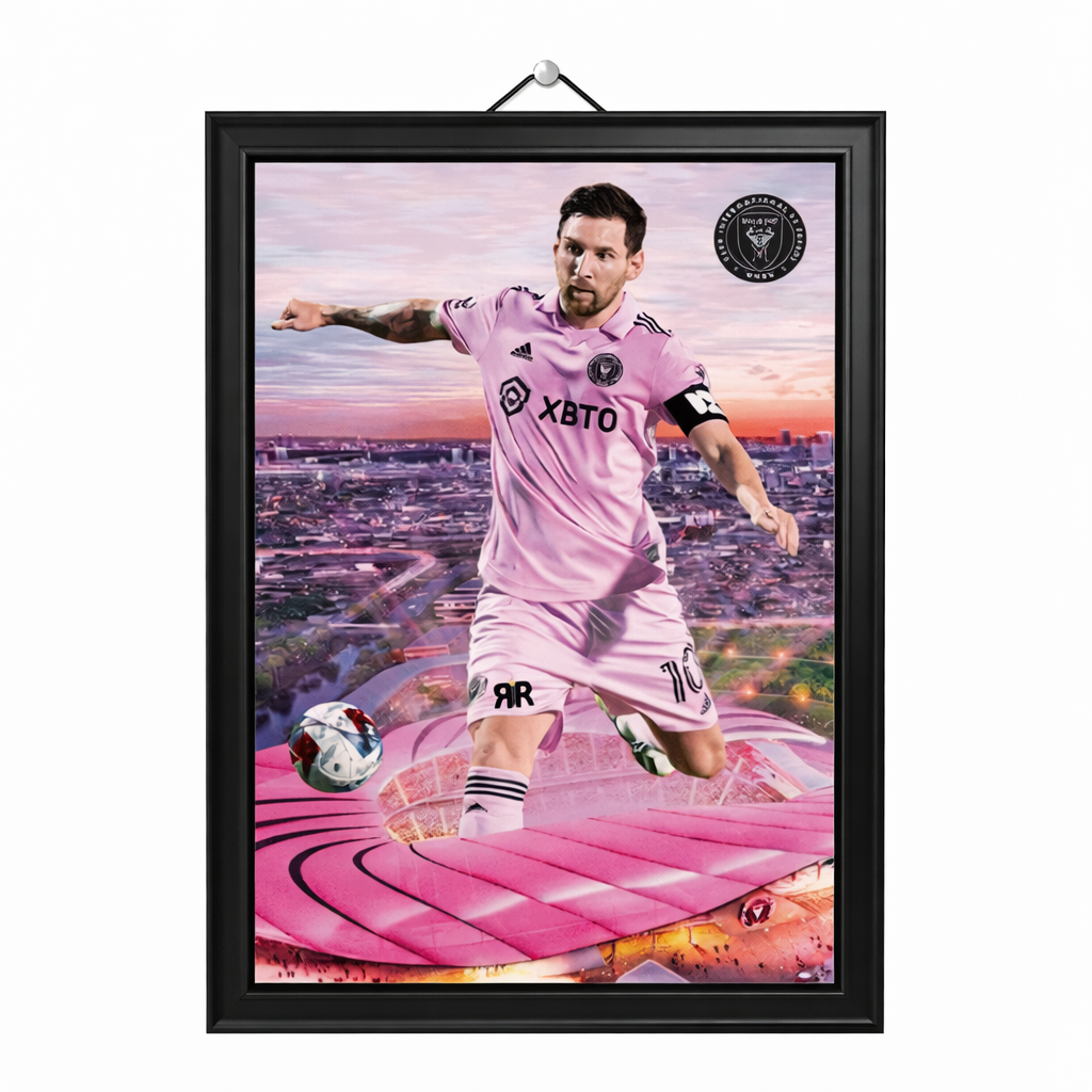 Tablou 3D Lenticular cu Rama RIR®, 30x40 cm, Lionel Messi