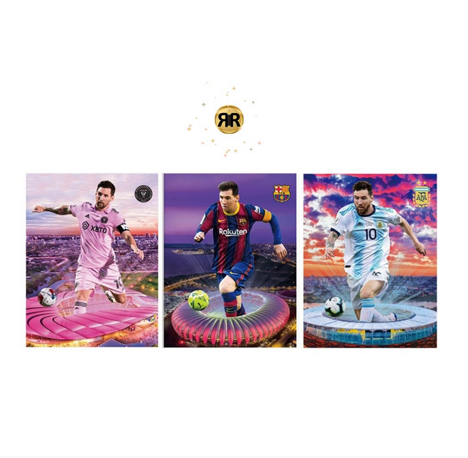 Tablou 3D Lenticular cu Rama RIR®, 30x40 cm, Lionel Messi