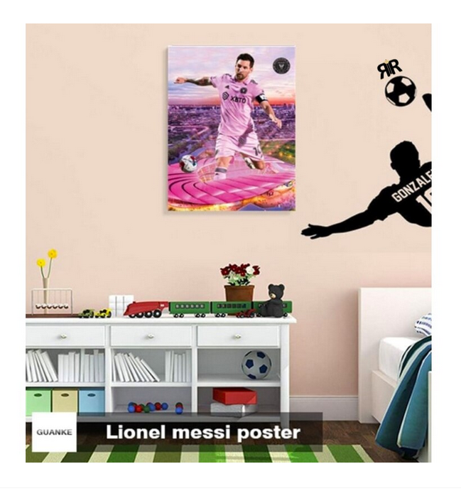 Tablou 3D Lenticular cu Rama RIR®, 30x40 cm, Lionel Messi