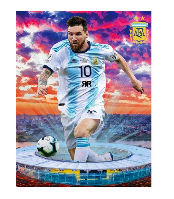 Tablou 3D Lenticular cu Rama RIR®, 30x40 cm, Lionel Messi
