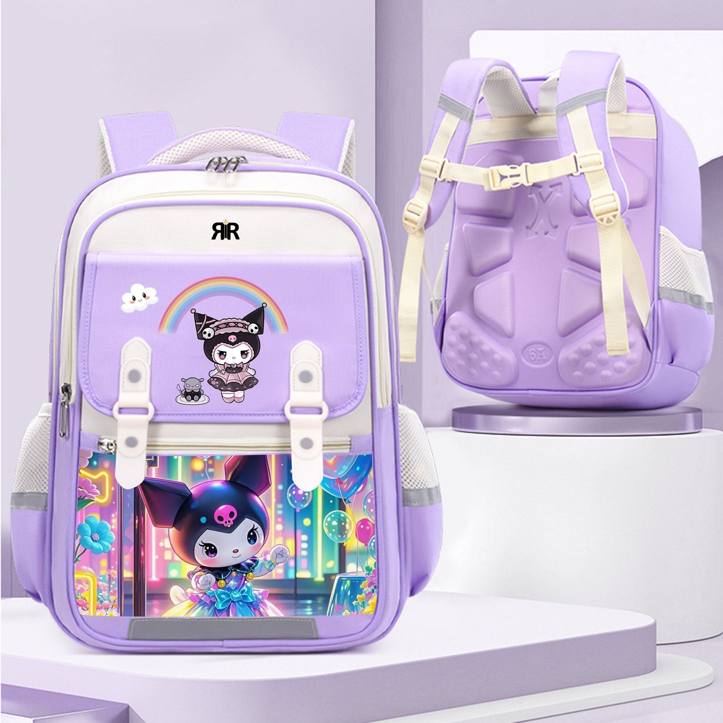 Ghiozdan Școală Fashion KUROMI - Impermeabil, Ergonomic