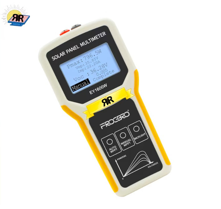 Multimetru Digital pentru Panouri Solare EY1600W RIR®– Masurare MPPT, Putere 5-1600W, Tensiune 12-60V, Curent 0-60A
