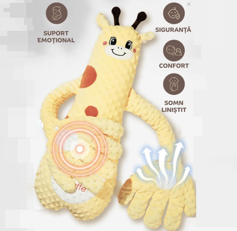 Perna Inteligenta RIR® cu Functie de Bataie Usoara si Terapie Anti-Colici, Telecomanda, USB, Girafa