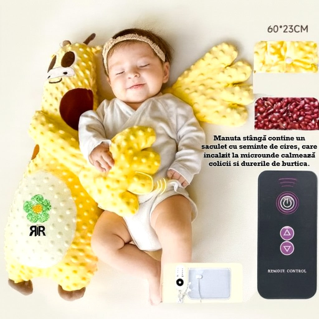 Perna Inteligenta RIR® cu Functie de Bataie Usoara si Terapie Anti-Colici, Telecomanda, USB, Girafa