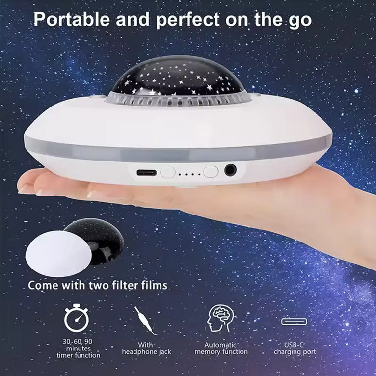 Proiector stelar 2 in 1, cu 34 sunete, 7 Culori LED, Aplicatie mobila prin Wi-Fi