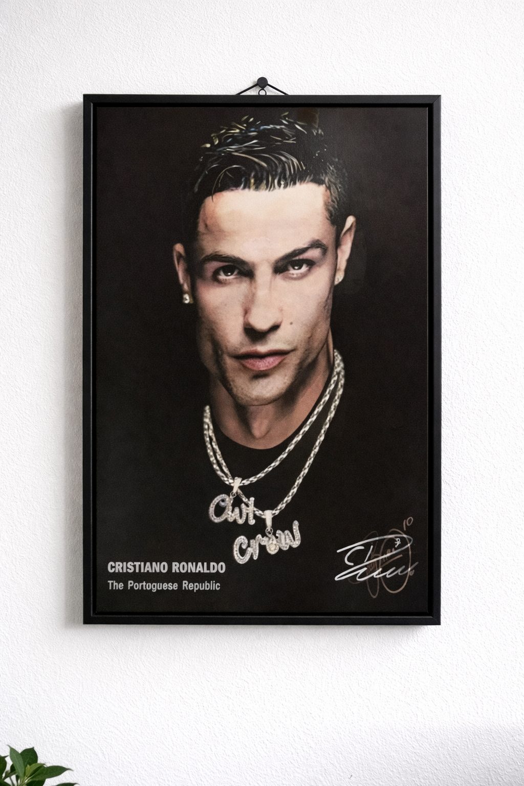 Tablou 3D Lenticular cu Rama RIR®, 30x40 cm, Neymar, Messi & Ronaldo