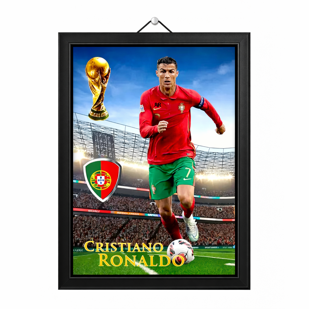 Tablou 3D Lenticular cu Rama RIR®, 30x40 cm, Cristiano Ronaldo