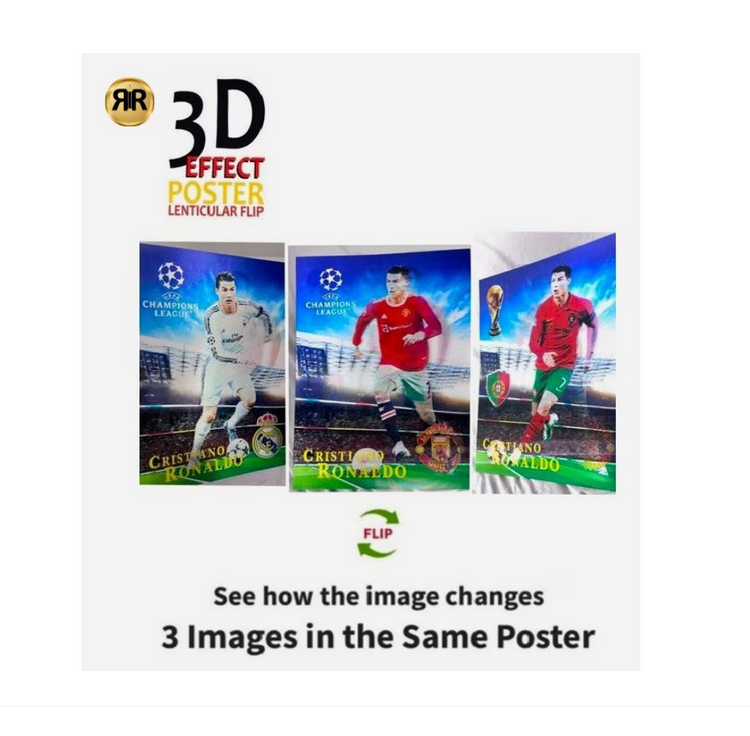 Tablou 3D Lenticular cu Rama RIR®, 30x40 cm, Lionel Messi