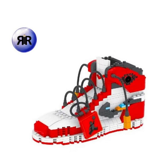 Blocuri de constructie 2 in 1 «RIR», suport pixuri, 474 piese, rosu/alb