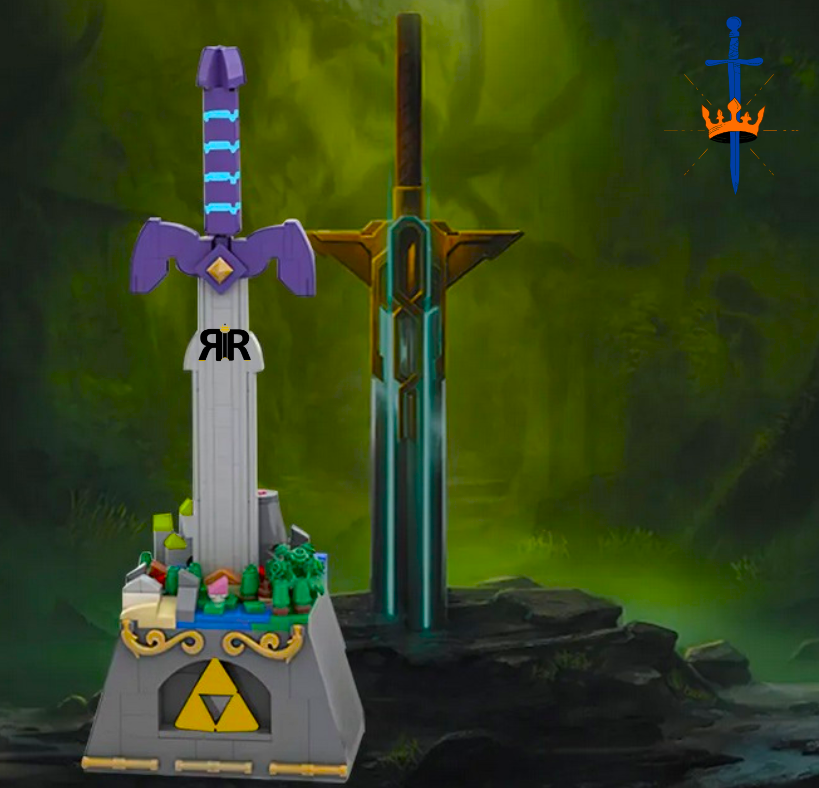 Set blocuri de constructie RIR®, Sabie Legend of Zelda Deluxe Master Sword, 455 piese