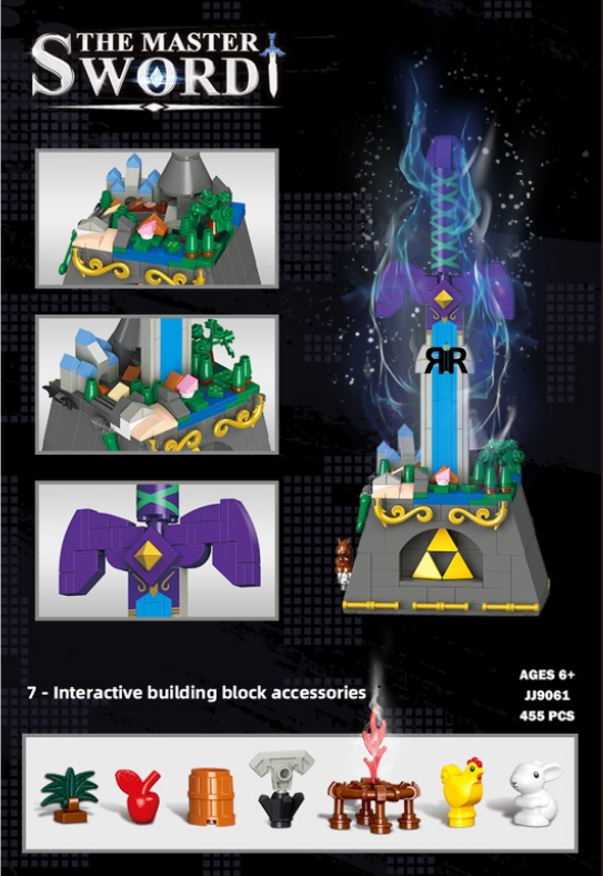 Set blocuri de constructie RIR®, Sabie Legend of Zelda Deluxe Master Sword, 455 piese