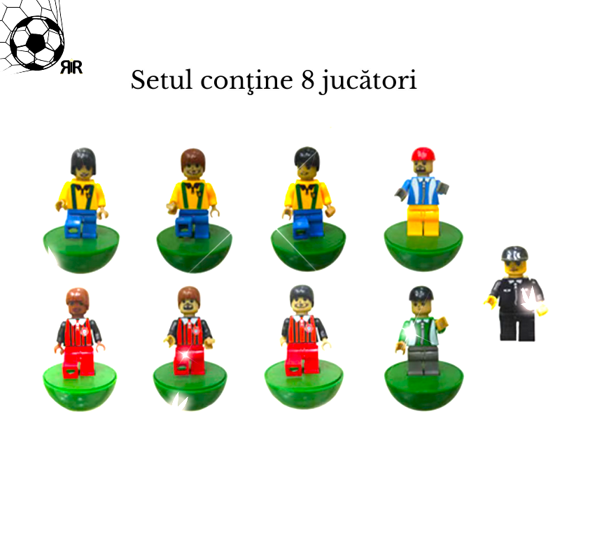 Stadion de Fotbal 3D din Blocuri de Constructie, 8 Jucatori, 2 in 1, 50x35x4,6 cm, RIR@