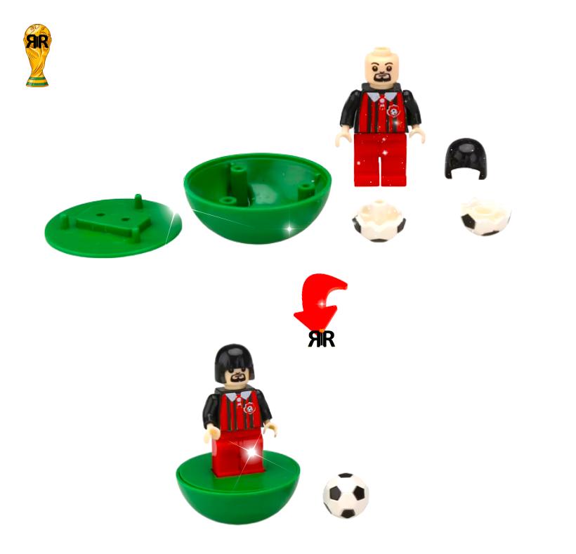 Stadion de Fotbal 3D din Blocuri de Constructie, 8 Jucatori, 2 in 1, 50x35x4,6 cm, RIR@