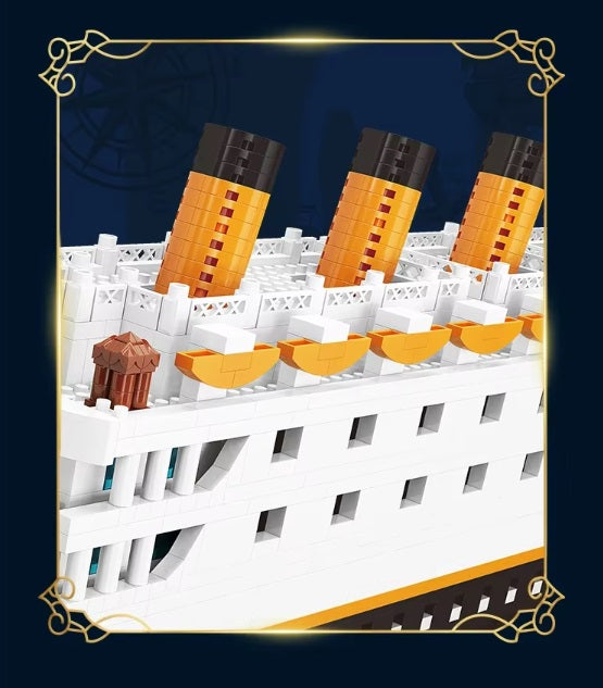 Set blocuri de constructie RIR®, Nava de Croaziera TITANIC de Lux - 2980 piese